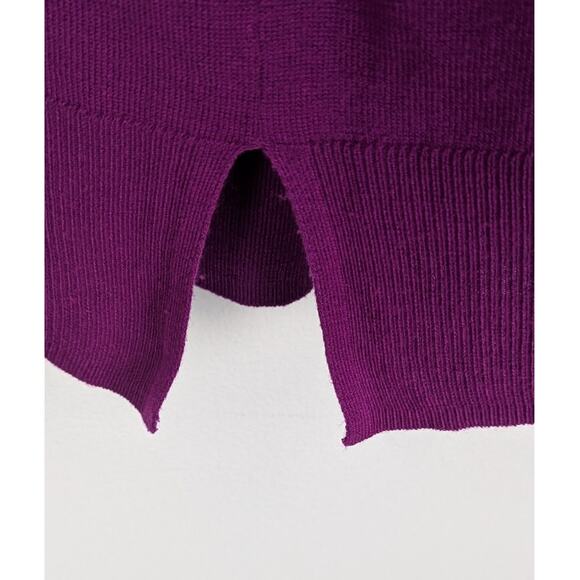 Apt 9 Deep Magenta/Plum V-Neck Tunic Sweater Split Hem Large fine knit EUC - Picture 9 of 9